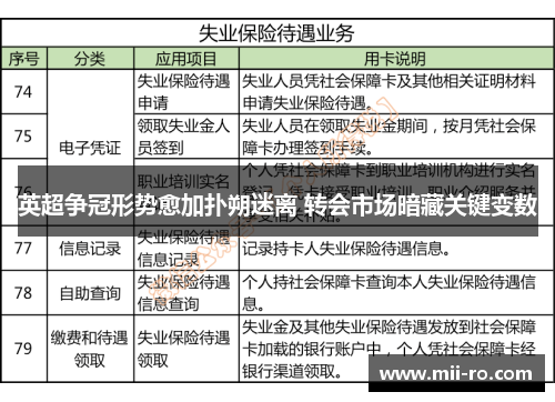 英超争冠形势愈加扑朔迷离 转会市场暗藏关键变数 英超争冠形势愈加扑朔迷离 转会市场暗藏关键变数